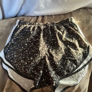 Nike Dri-fit Women's Athletic Shorts Black White Speckled